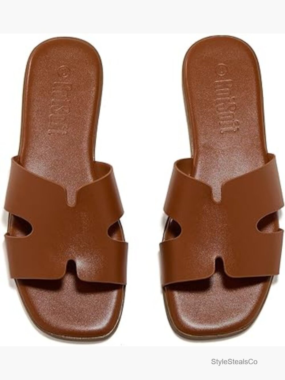 Square Toe Slide Sandals Slip On Flat Summer Shoes Comfortable